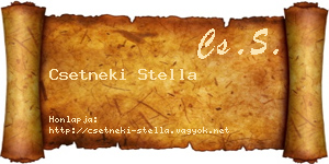 Csetneki Stella névjegykártya